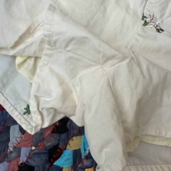 In February Pastel Yellow Floral Embroidered High Waist Shorts Womens Size Small - Picture 8 of 15